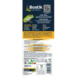 Lot de 3 colle de fixation polyuréthane Flexpro pu 811 BOSTIK, 900ml blanc - Bostik