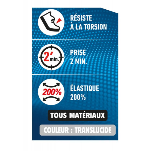 Colle de reparation epoxy bi-composant sader resist flex seringue 10g - Sader