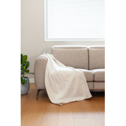 Plaid Paillettes ecru l. 130 x L. 170 cm - Sans marque