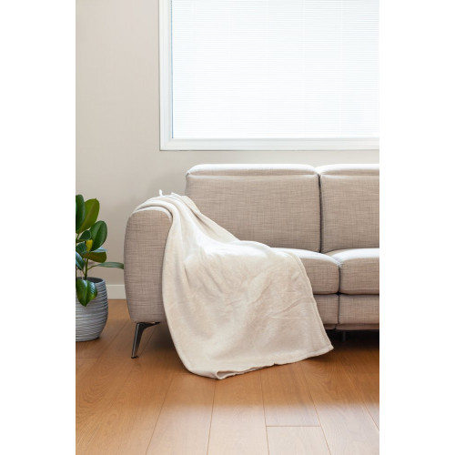 Plaid Paillettes ecru l. 130 x L. 170 cm - Sans marque