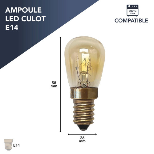 Ampoule incandescent poire E14, 80Lm , blanc chaud, TIBELEC - TIBELEC
