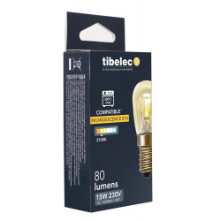 Ampoule incandescent poire E14, 80Lm , blanc chaud, TIBELEC - TIBELEC