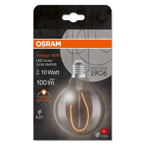 Ampoule led décorative, globe 95mm E27, 100lm , blanc très chaud, OSRAM - OSRAM