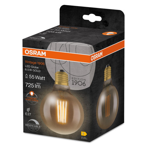 Led globe 95 e27 à filament ambre 60 w chaud OSRAM - OSRAM