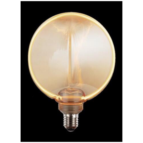 Ampoule led décorative plate, ambrée, 130mm, E27, 320lm, blanc chaud - EXAGON