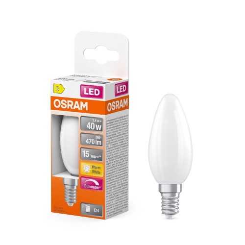 Ampoule led classique, flamme E14, 470lm , blanc chaud, dimmable, OSRAM - OSRAM