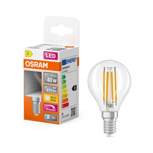 Ampoule led classique, sphérique E14, 470lm , blanc chaud, dimmable, OSRAM - OSRAM