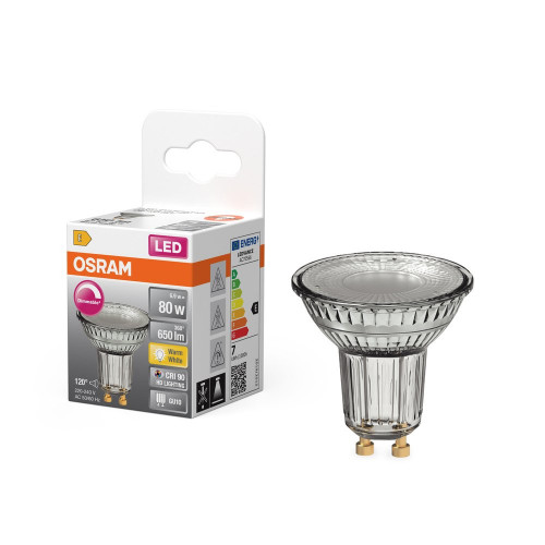 Ampoule led reflecteur gu10 verre 51w 650lm 120d blanc chaud OSRAM - OSRAM