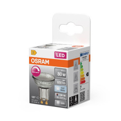 Ampoule led reflecteur gu10 verre 51w 650lm 120d blanc froid OSRAM de marque OSRAM, référence: B9950500