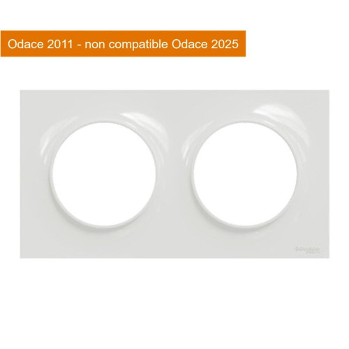 Plaque double Odace Styl, SCHNEIDER ELECTRIC, blanc - SCHNEIDER ELECTRIC