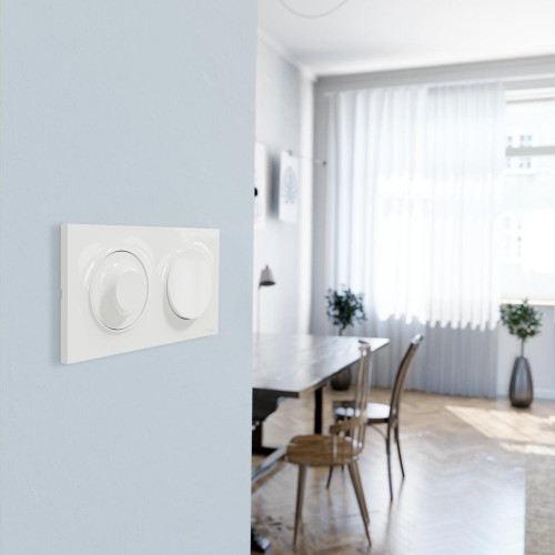 Plaque double Odace Styl, SCHNEIDER ELECTRIC, blanc - SCHNEIDER ELECTRIC