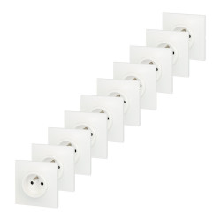Lot de 10 prises avec terre Neptune, blanc, LEGRAND de marque LEGRAND, référence: B9952500