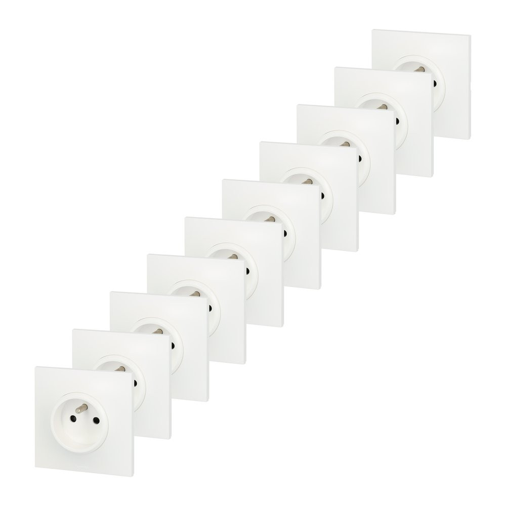 Legrand Lot de 10 Prises de courant avec neptune 230 V LEG200252