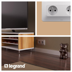 Bloc 2 prises horizontal precable complet neptune blanc legrand - LEGRAND