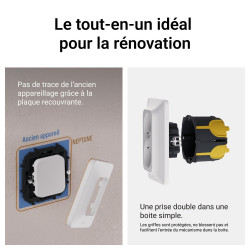 Bloc 2 prises horizontal precable complet neptune blanc legrand - LEGRAND