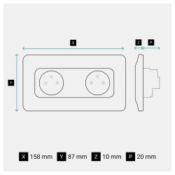 Bloc 2 prises horizontal precable complet neptune blanc legrand - LEGRAND