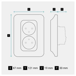 Bloc 2 prises vertical precable complet neptune blanc legrand - LEGRAND