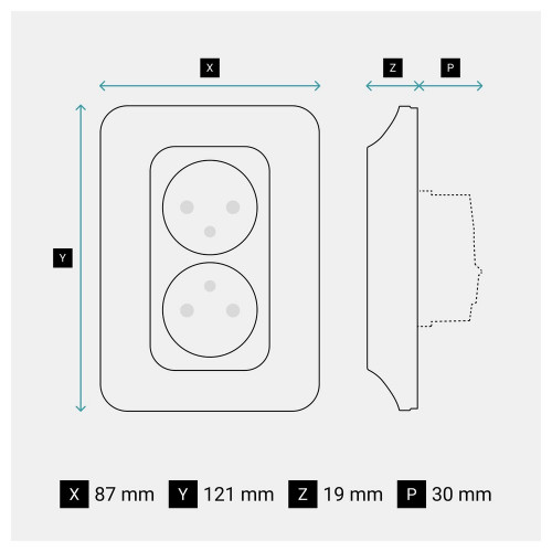 Bloc 2 prises vertical precable complet neptune blanc legrand - LEGRAND