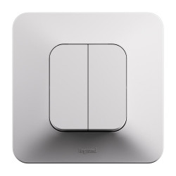 Interrupteur va et vient double complet neptune blanc legrand de marque LEGRAND, référence: B9953200