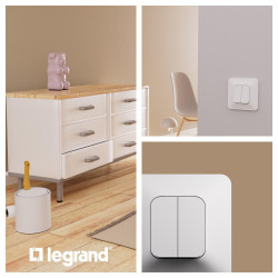 Interrupteur va et vient double complet neptune blanc legrand - LEGRAND