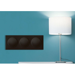 Plaque triple Dooxie, LEGRAND, noir velours - LEGRAND