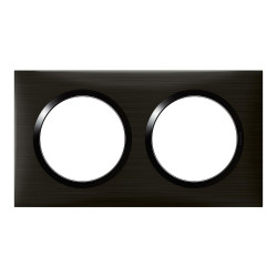 Plaque double Dooxie, LEGRAND, inox sombre brossé de marque LEGRAND, référence: B9954300