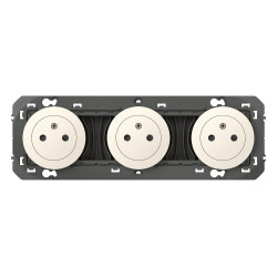 Triple prise avec terre à assembler Dooxie, LEGRAND blanc de marque LEGRAND, référence: B9955700