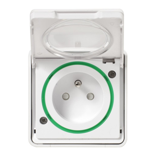 Prise étanche saillie complet Mureva Styl, SCHNEIDER ELECTRIC, blanc - SCHNEIDER ELECTRIC