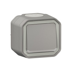 Poussoir étanche à voyant, lumineux prêt à poser, LEGRAND Plexo, gris de marque LEGRAND, référence: B9956900