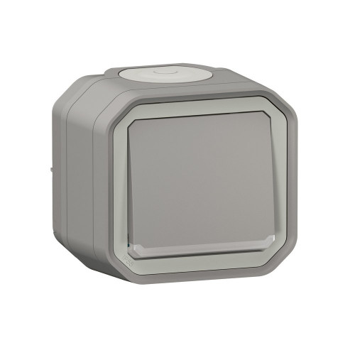 Poussoir étanche à voyant, lumineux prêt à poser, LEGRAND Plexo, gris - LEGRAND