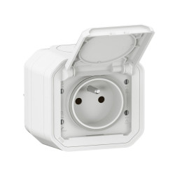 Prise avec terre étanche saillie Plexo, LEGRAND, blanc de marque LEGRAND, référence: B9957100