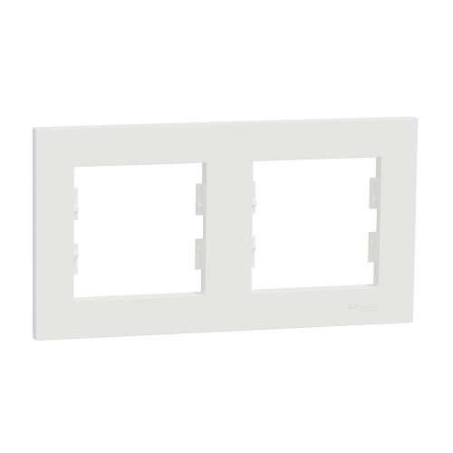 Plaque double horizontale Miluz, SCHNEIDER ELECTRIC, blanc - SCHNEIDER ELECTRIC