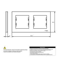 Plaque double horizontale Miluz, SCHNEIDER ELECTRIC, blanc - SCHNEIDER ELECTRIC