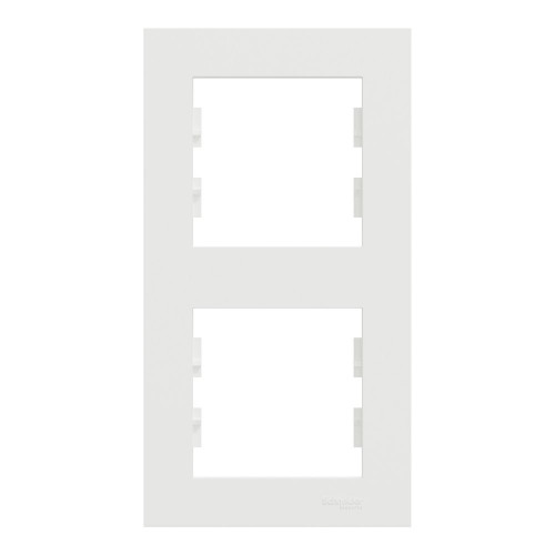 Plaque double verticale Miluz, SCHNEIDER ELECTRIC, blanc - SCHNEIDER ELECTRIC