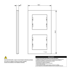 Plaque double verticale Miluz, SCHNEIDER ELECTRIC, blanc - SCHNEIDER ELECTRIC