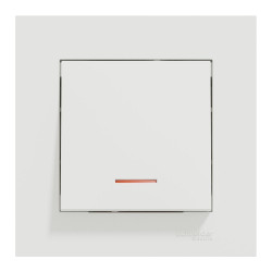 Poussoir lumineux complet  Miluz, SCHNEIDER ELECTRIC, blanc de marque SCHNEIDER ELECTRIC, référence: B9958100