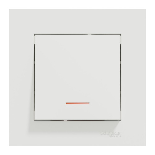 Poussoir lumineux complet  Miluz, SCHNEIDER ELECTRIC, blanc - SCHNEIDER ELECTRIC