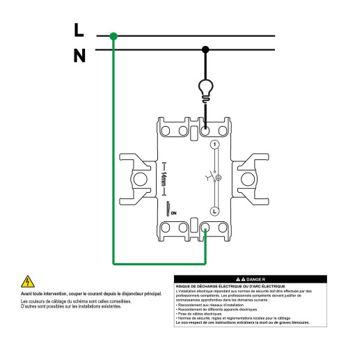 Poussoir lumineux complet  Miluz, SCHNEIDER ELECTRIC, blanc - SCHNEIDER ELECTRIC