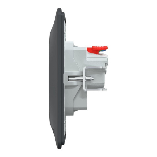 Prise avec terre affleurante complet Ovalis, SCHNEIDER ELECTRIC, gris anthracite - SCHNEIDER ELECTRIC