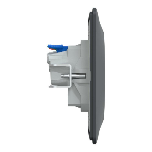 Prise avec terre affleurante complet Ovalis, SCHNEIDER ELECTRIC, gris anthracite - SCHNEIDER ELECTRIC