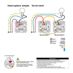 Interrupteur va-et-vient complet Ovalis, SCHNEIDER ELECTRIC, blanc - SCHNEIDER ELECTRIC