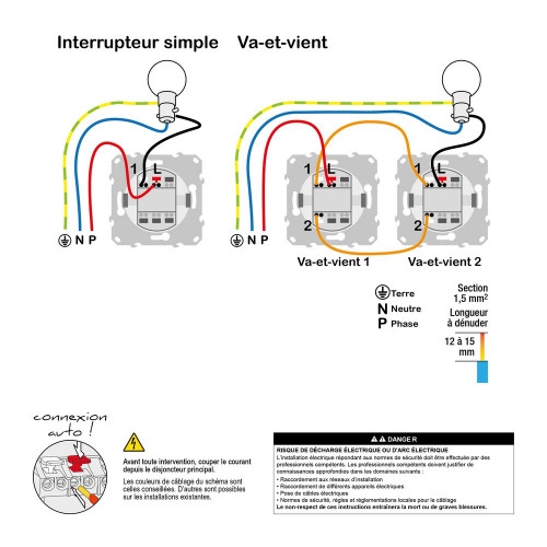 Interrupteur va-et-vient complet Ovalis, SCHNEIDER ELECTRIC, blanc - SCHNEIDER ELECTRIC