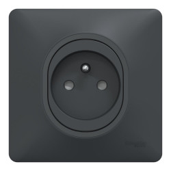 Lot de 5 prises avec terre complet Ovalis, SCHNEIDER ELECTRIC, gris anthracite - SCHNEIDER ELECTRIC