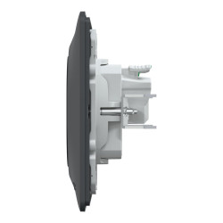Lot de 5 prises avec terre complet Ovalis, SCHNEIDER ELECTRIC, gris anthracite - SCHNEIDER ELECTRIC