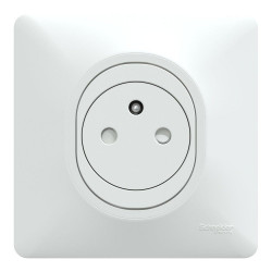 Prise avec terre affleurante complet Ovalis, SCHNEIDER ELECTRIC, blanc de marque SCHNEIDER ELECTRIC, référence: B9959200