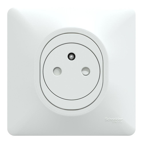 Prise avec terre affleurante complet Ovalis, SCHNEIDER ELECTRIC, blanc - SCHNEIDER ELECTRIC