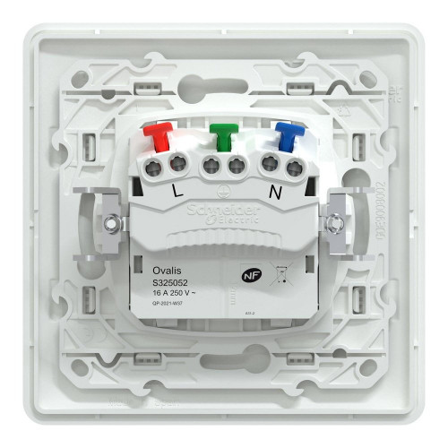 Prise avec terre affleurante complet Ovalis, SCHNEIDER ELECTRIC, blanc - SCHNEIDER ELECTRIC