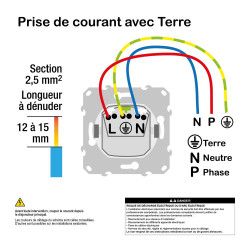 Prise avec terre affleurante complet Ovalis, SCHNEIDER ELECTRIC, blanc - SCHNEIDER ELECTRIC
