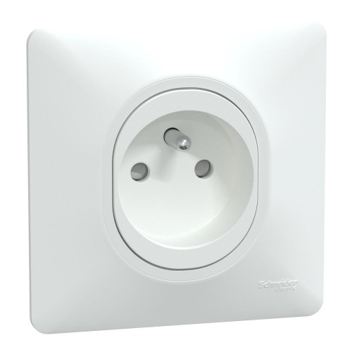 Lot de 5 prises avec terre complet Ovalis, SCHNEIDER ELECTRIC, blanc - SCHNEIDER ELECTRIC