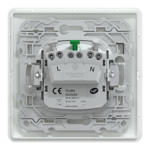 Lot de 5 prises avec terre complet Ovalis, SCHNEIDER ELECTRIC, blanc - SCHNEIDER ELECTRIC